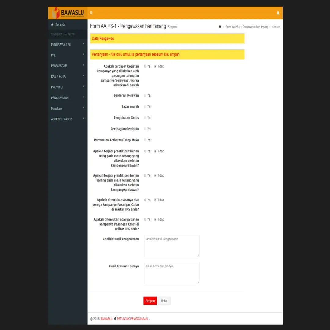 Siwaslu Pemilu 2019 - Android
